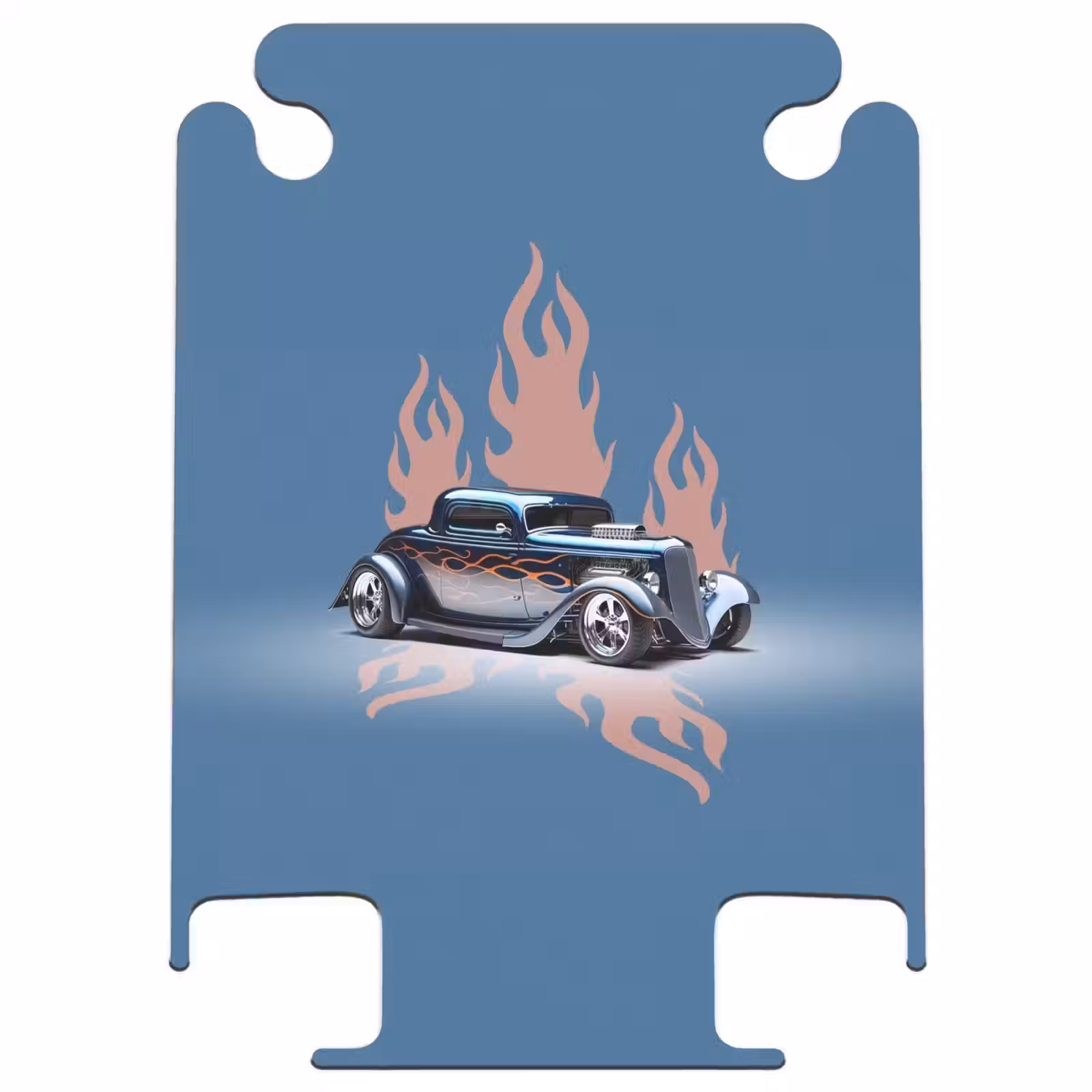CaseSwap™ - Voiture bleue avec flammes roses — 1