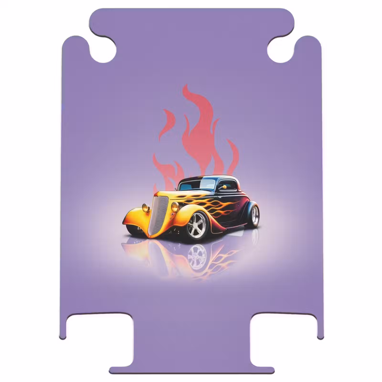 CaseSwap - Voiture jaune avec flammes roses — 1