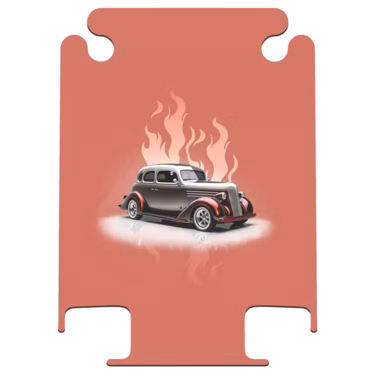 CaseSwap™ - Voiture grise avec flammes roses — 1