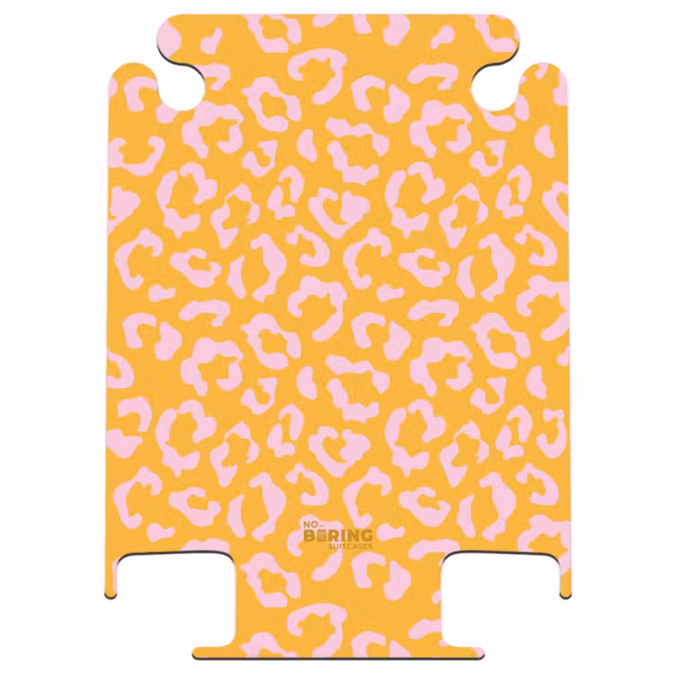 CaseSwap™ - Imprimés animaliers - Valise imprimée panthère en orange-jaune et rose clair — 1