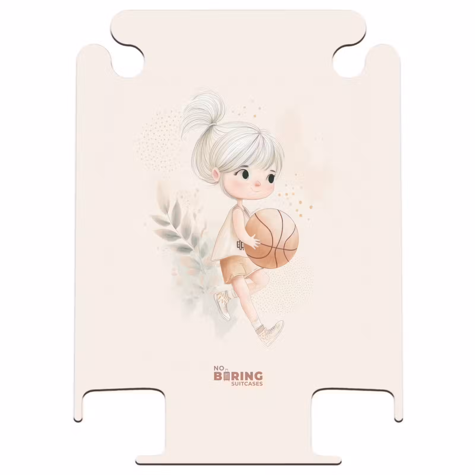 CaseSwap - Fille avec un ballon de basket dans des couleurs neutres. — 1
