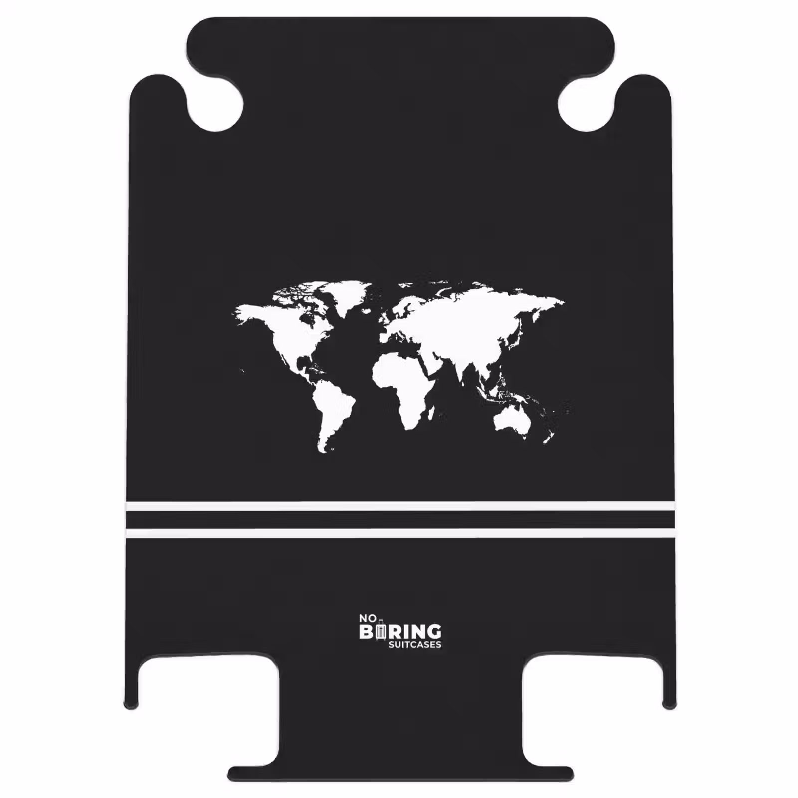 CaseSwap - Fond noir avec carte du monde blanche et double bande en bas — 1