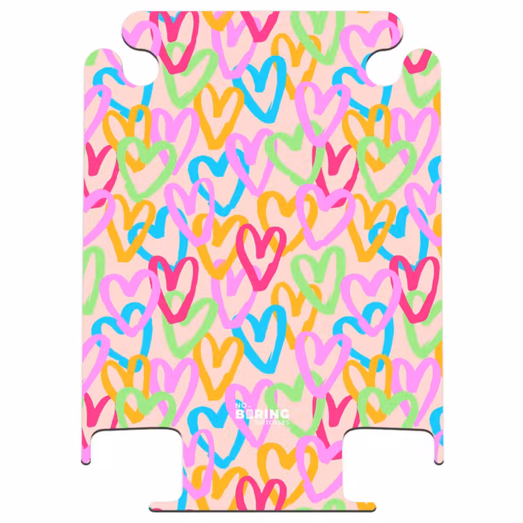 CaseSwap™ - Motif de cœur coloré sur fond rose pastel — 1