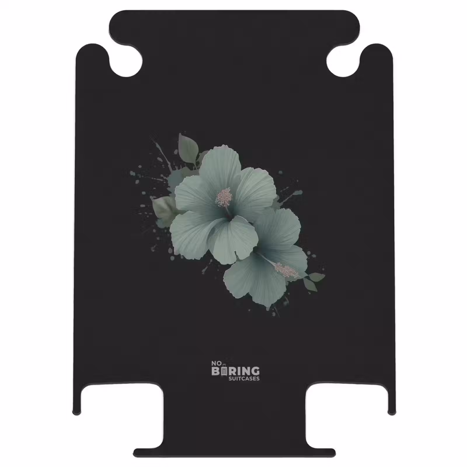 CaseSwap™ - Fond noir avec fleur d'hibiscus verte — 1