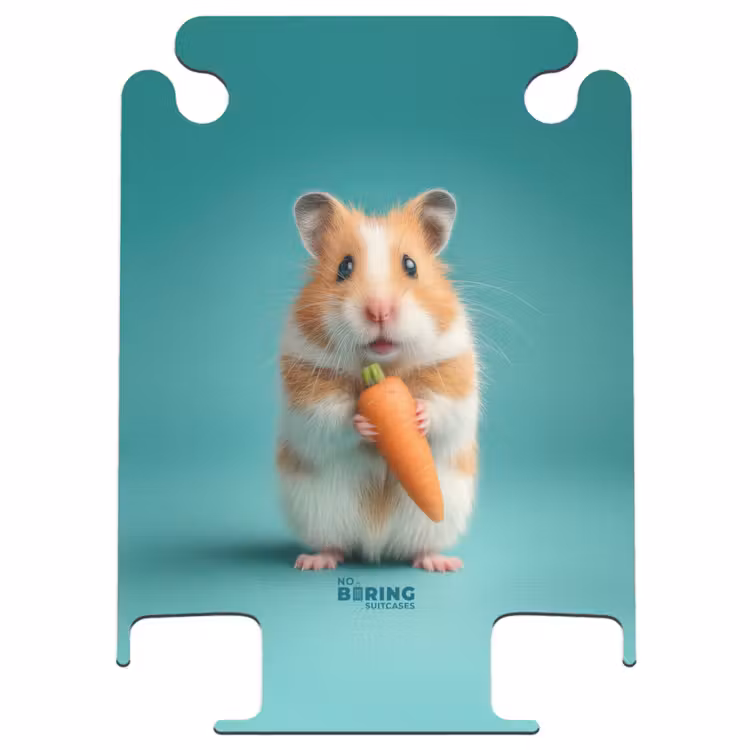 CaseSwap™ - Hamster avec une carotte sur fond bleu — 1