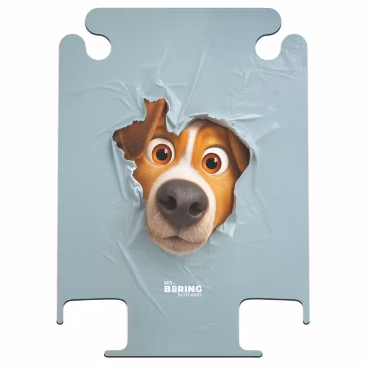 CaseSwap™ - Chien marron à travers un plastique bleu déchiré — 1