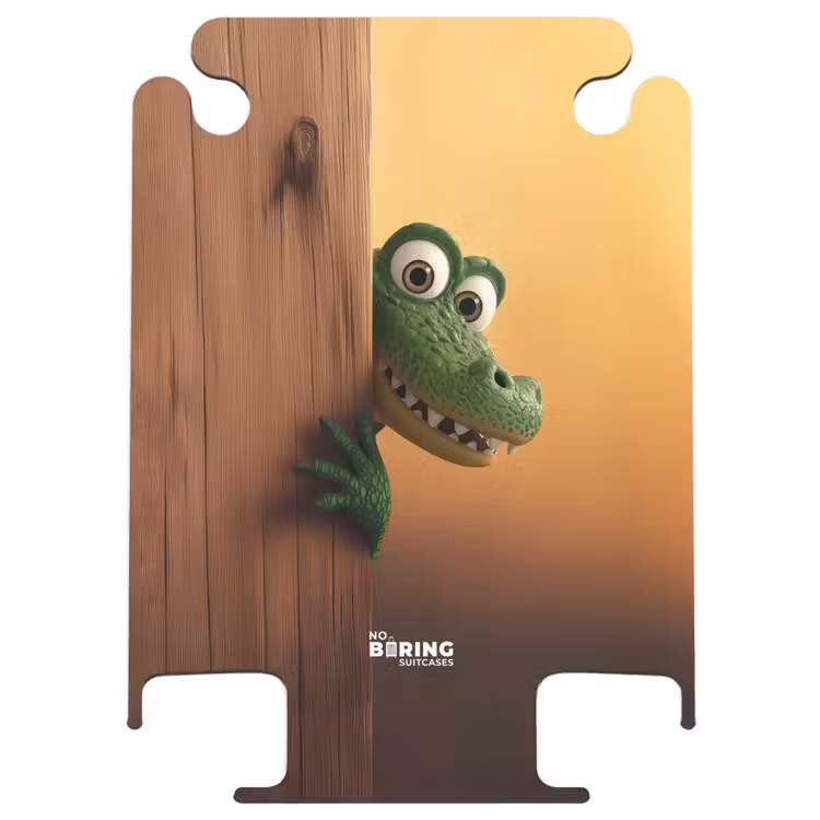 CaseSwap™ - Crocodile aux grands yeux derrière un mur en bois — 1