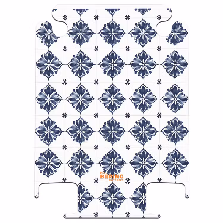 CaseSwap™ - Motif carreaux - Bleu - Blanc - Fleur — 1