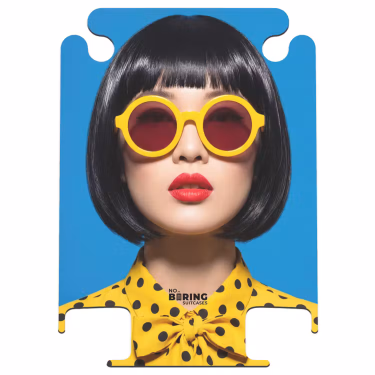 CaseSwap™ - Femme - Lunettes de soleil - Pop Art - Portrait - Jaune — 1