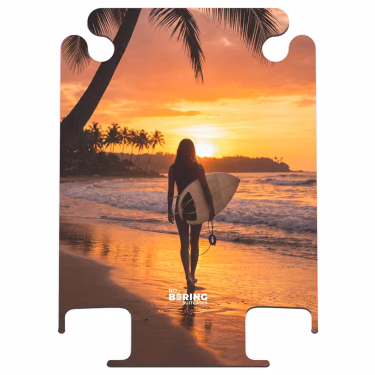 CaseSwap™ - Femme - Planche de surf - Plage - Coucher de soleil - Orange — 1