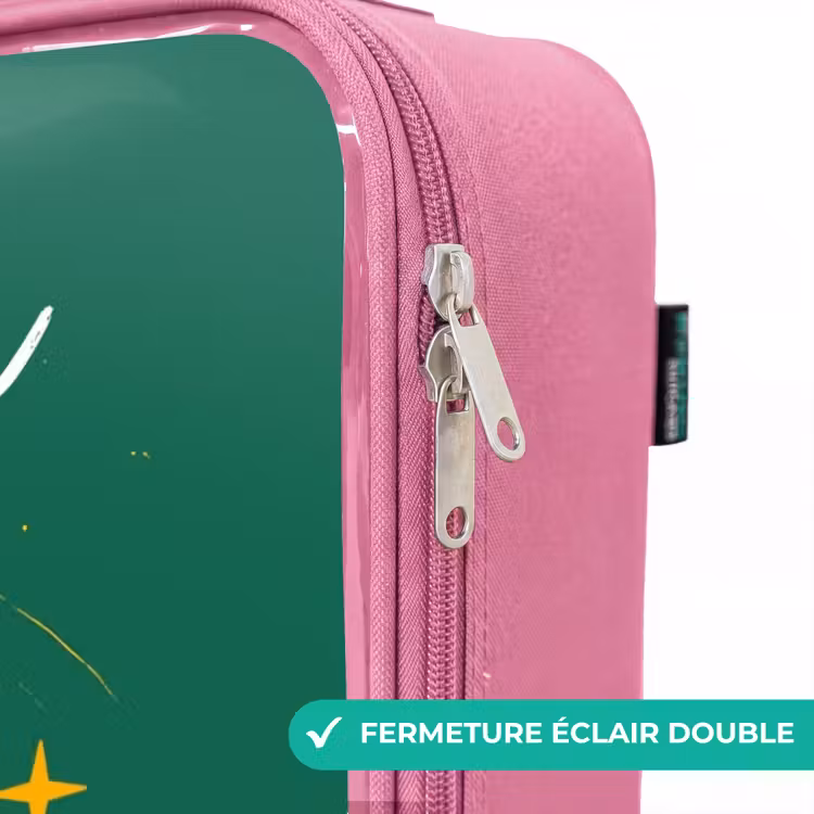 Valise enfant avec nom - Rose - Dino - Planète - Étoiles - Vert — 7