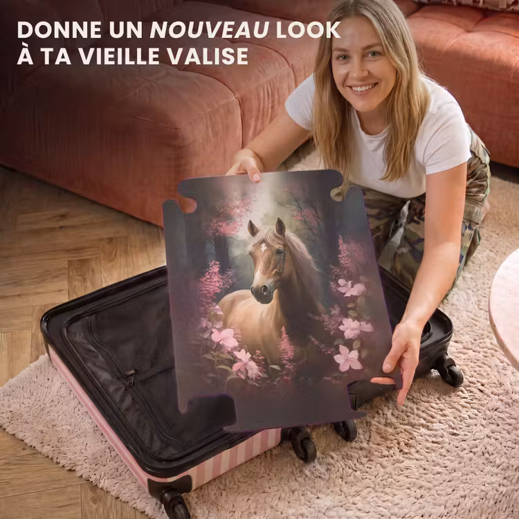 CaseSwap™ - Valise - Cheval - Fleurs - Rose - Nature - Forêt — 3