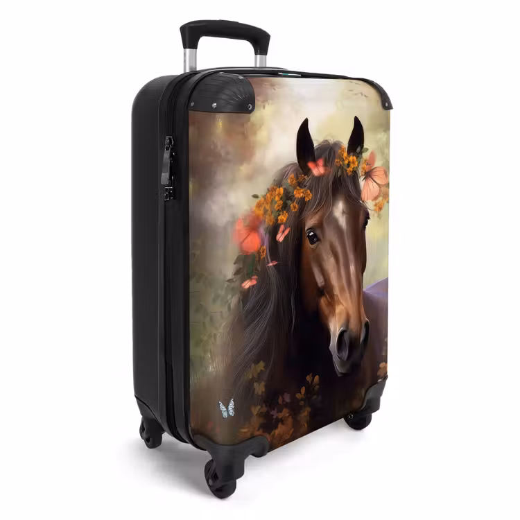 CaseSwap™ - Valise - Cheval - Animaux - Fleurs - Forêt - Papillon — 2