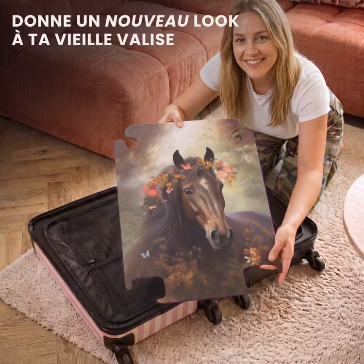 CaseSwap™ - Valise - Cheval - Animaux - Fleurs - Forêt - Papillon — 3