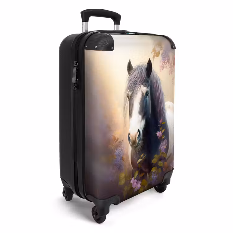 CaseSwap™ - Valise - Cheval - Nature - Animaux - Fleurs - Violet — 2