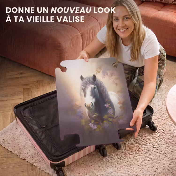 CaseSwap™ - Valise - Cheval - Nature - Animaux - Fleurs - Violet — 3
