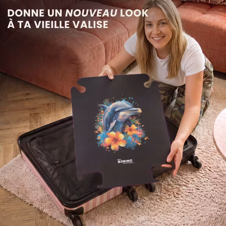 CaseSwap™ - Dauphin au milieu des graffitis de fleurs — 3