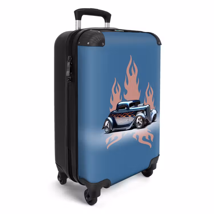 CaseSwap™ - Voiture bleue avec flammes roses — 2