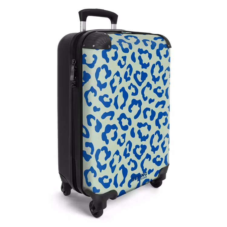 CaseSwap - Imprimés animaliers - Valise imprimée panthère en bleu et vert pastel — 2