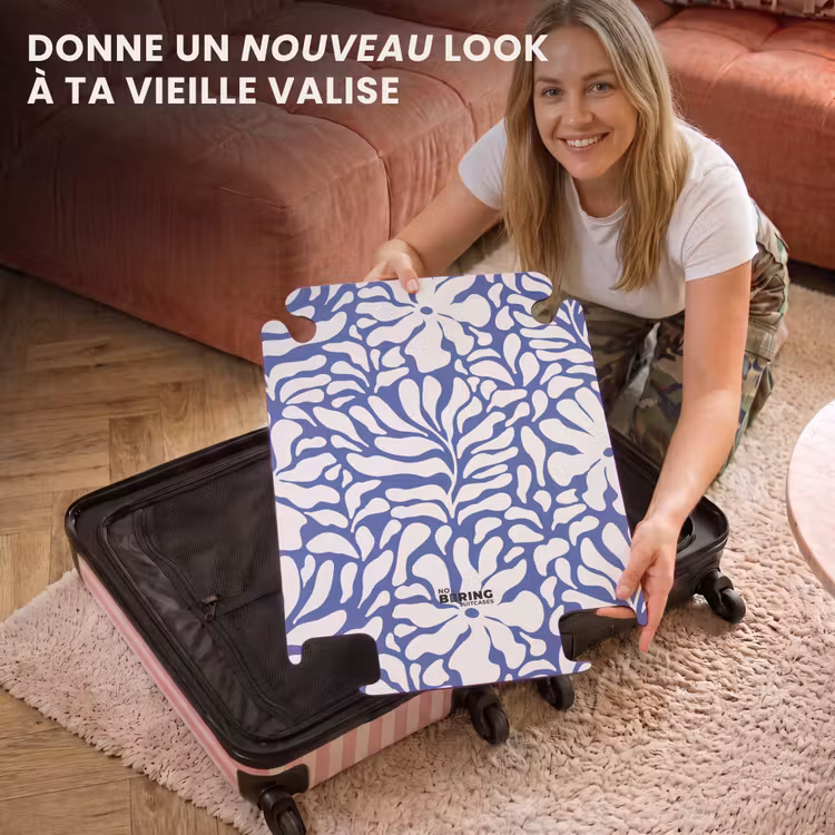 CaseSwap™ - Abstrait - Motif floral bleu/blanc — 3