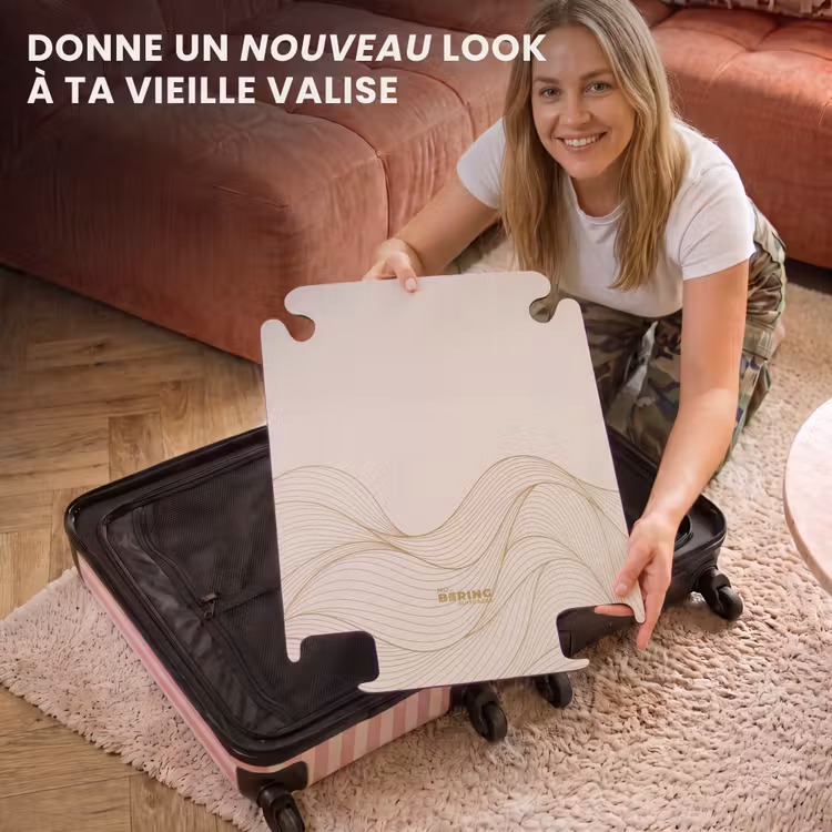 CaseSwap™ - Minimal - Beige avec des vagues dorées — 3