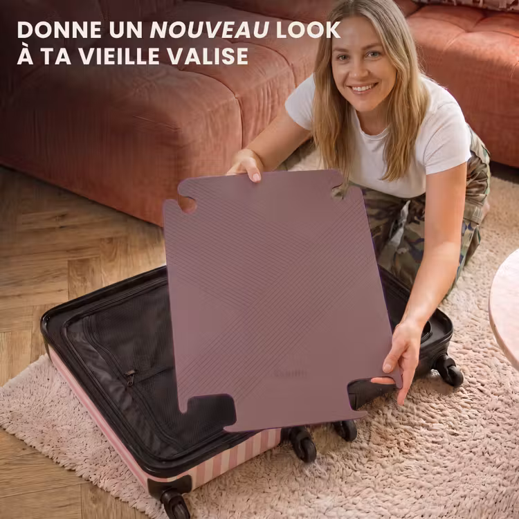CaseSwap™ - Minimal - Lignes entrecroisées sur fond rose brun — 3