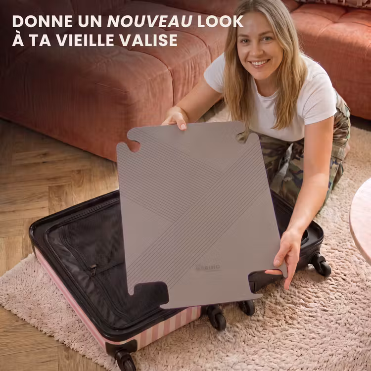 CaseSwap™ - Minimal - Lignes entrecroisées sur fond taupe foncé — 3