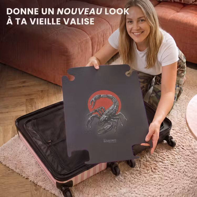 CaseSwap™ - Style de tatouage- Scorpion réaliste sur fond noir et rouge — 3