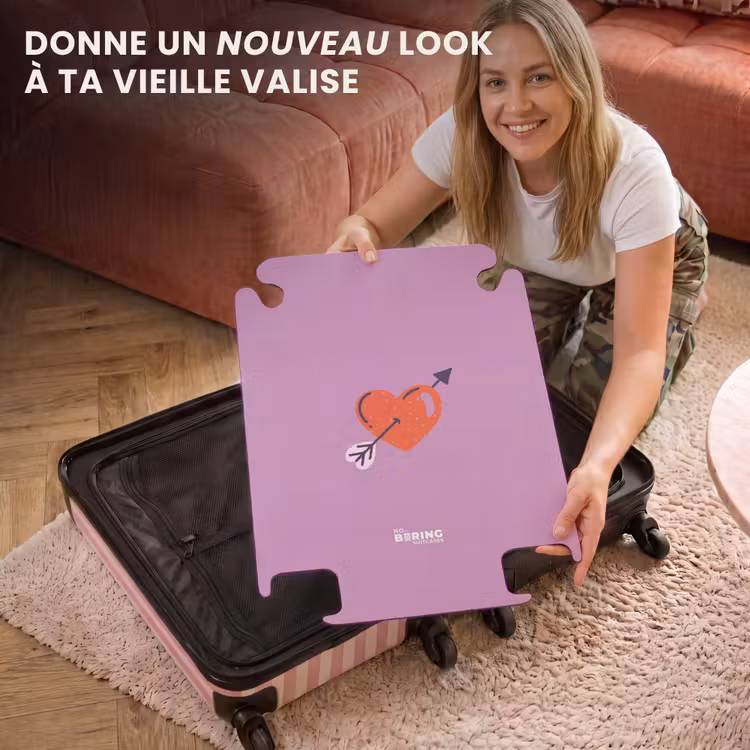 CaseSwap™ - Motifs - Coeur rouge avec flèche sur fond violet — 3