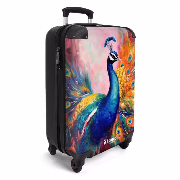 CaseSwap™ - Portrait coloré d'un paon à l'huile — 2