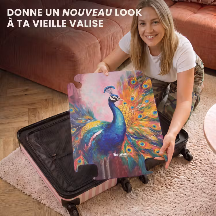 CaseSwap™ - Portrait coloré d'un paon à l'huile — 3