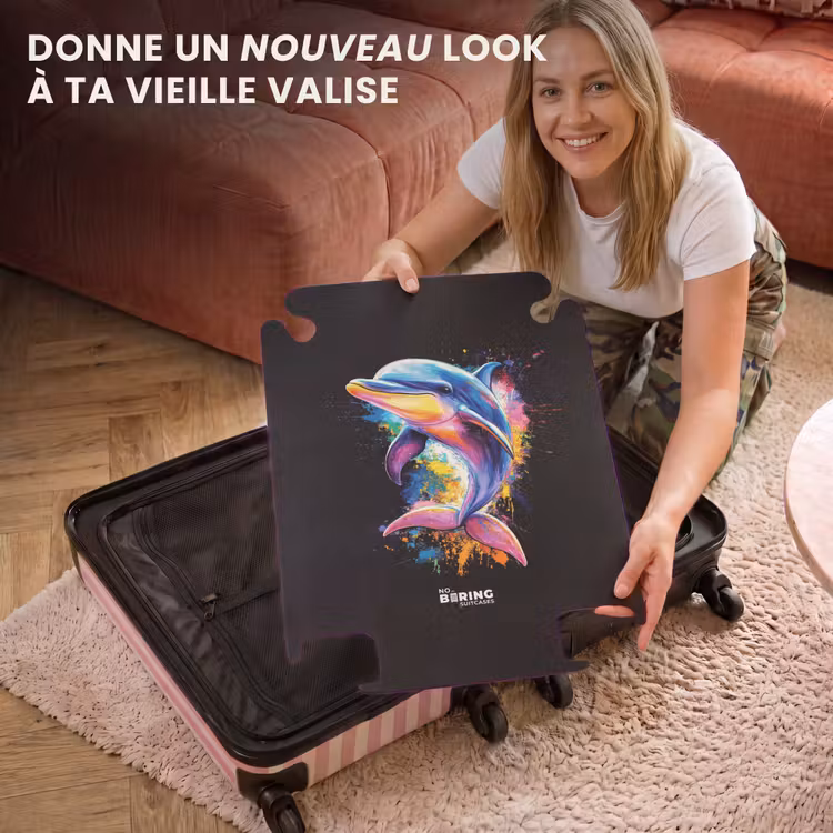 CaseSwap™ - Dauphin avec graffitis colorés — 3