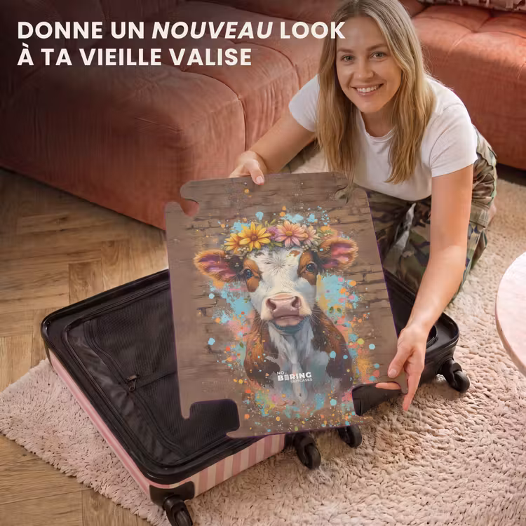 CaseSwap™ - Vache graffiti avec fleurs colorées — 3