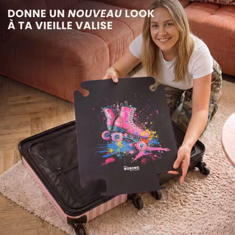 CaseSwap™ - Patins à roulettes roses avec peinture — 3