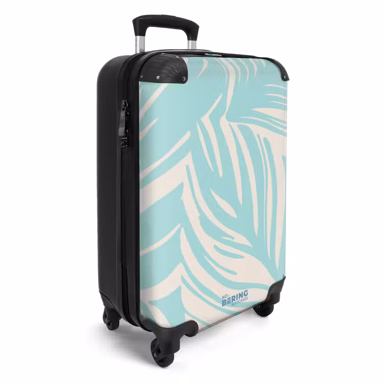 CaseSwap™ - Grandes feuilles en bleu clair et beige — 2