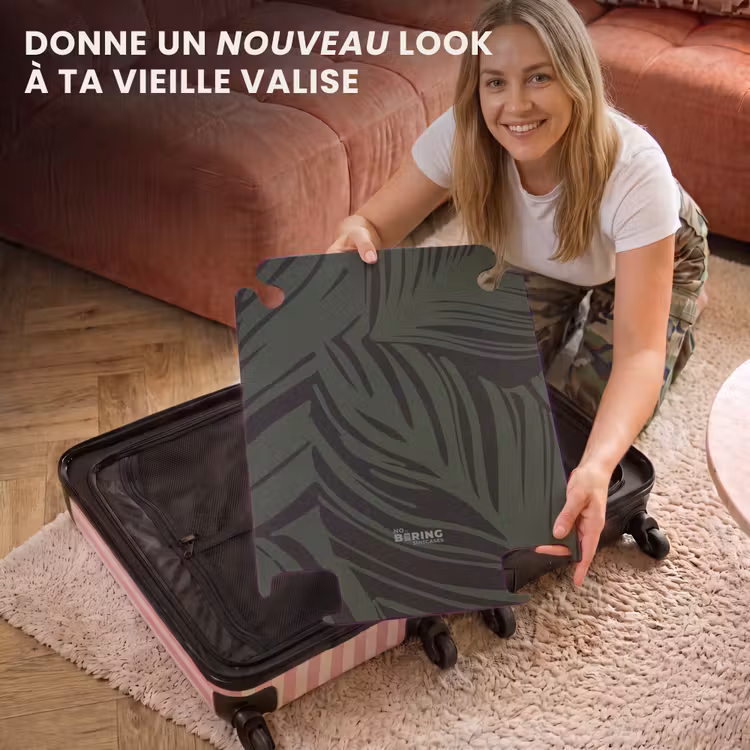 CaseSwap™ - Grandes feuilles en noir et vert foncé — 3