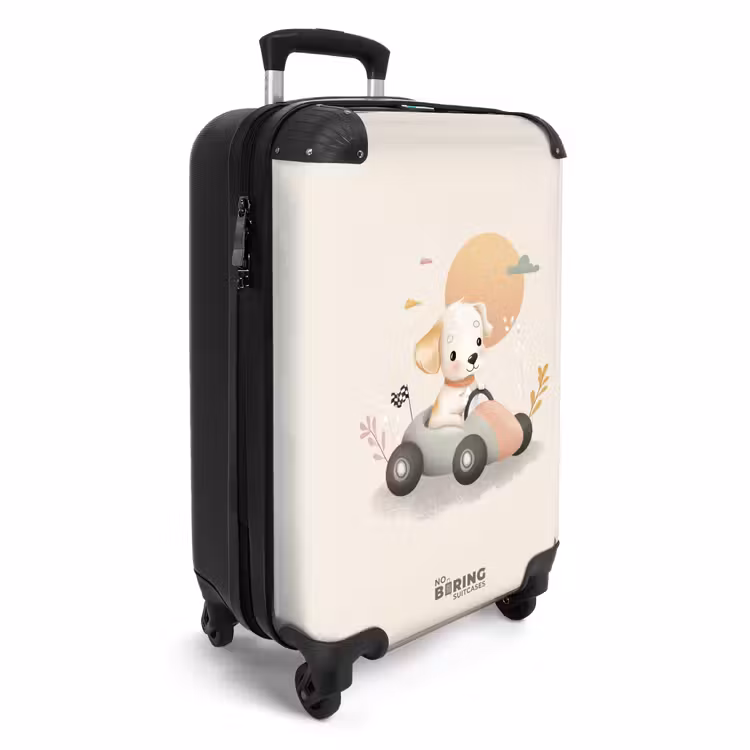 CaseSwap™ - Chiot dans une voiture de course de couleur beige — 2