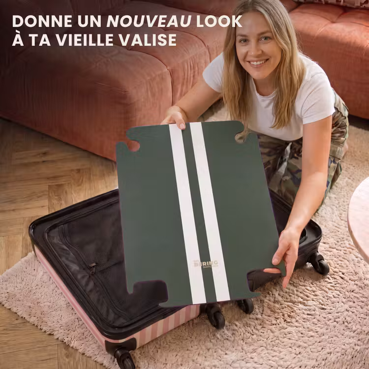 CaseSwap™ - Fond vert avec double bande verticale blanche — 3
