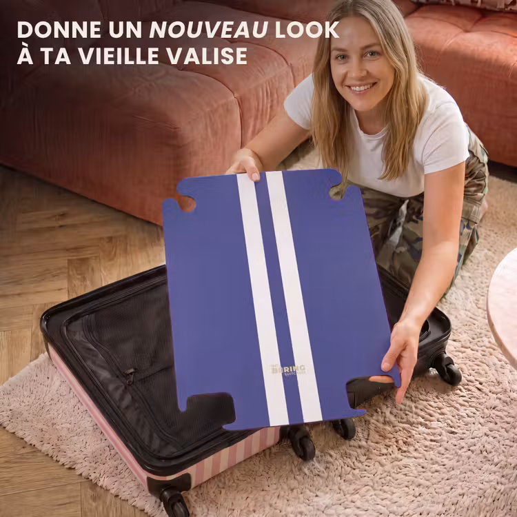 CaseSwap - Fond bleu royal avec double bande centrale blanche — 3