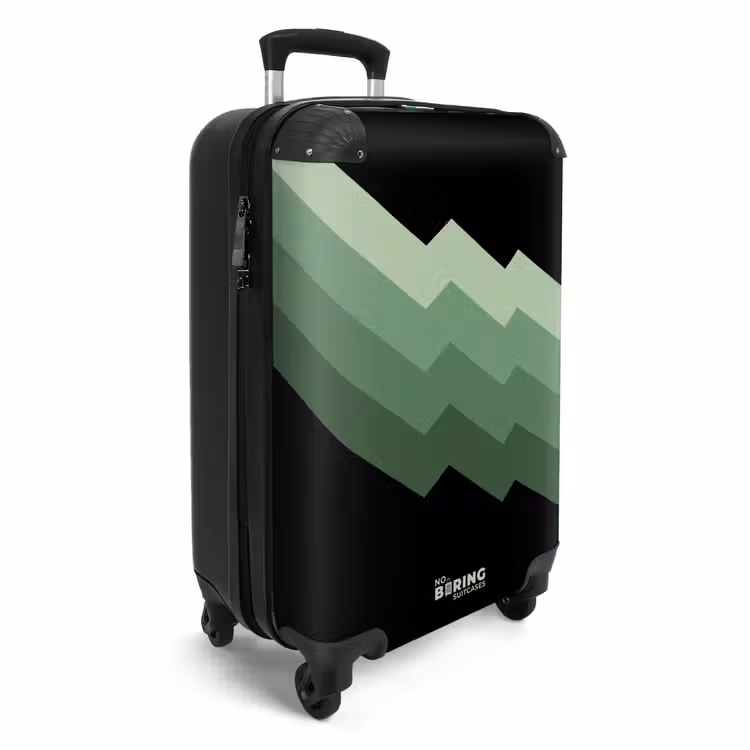 CaseSwap™ - Fond noir avec des bandes vertes en zigzag en cascade — 2