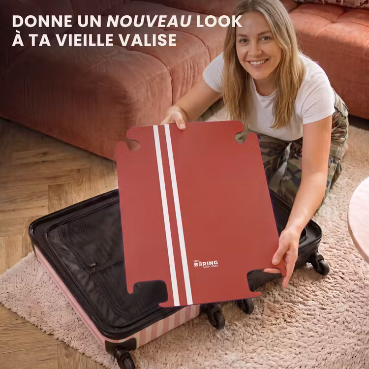 CaseSwap™ - Fond rouge avec deux bandes latérales blanches à gauche — 3