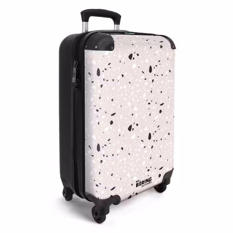 CaseSwap™ - Motif terrazzo beige avec noir et blanc — 2
