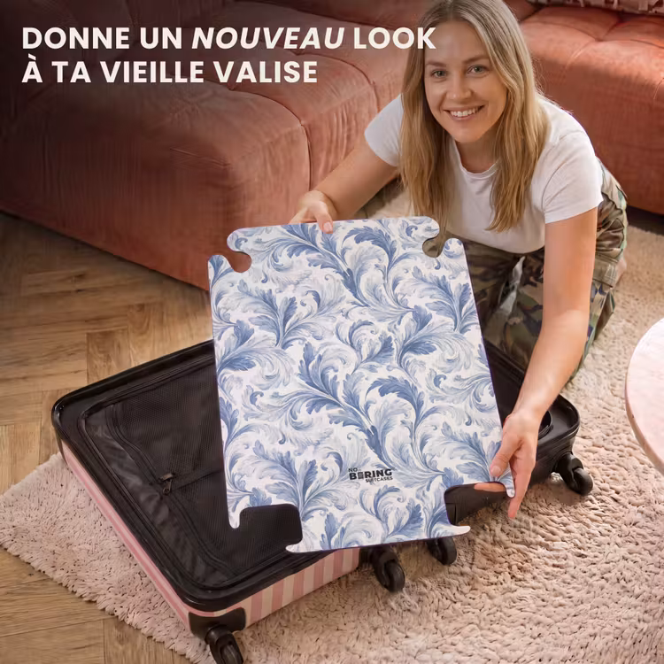 CaseSwap™ - Motif baroque de feuilles bleues — 3