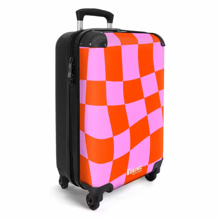 CaseSwap - Motif de damier ondulé en rouge et rose — 2