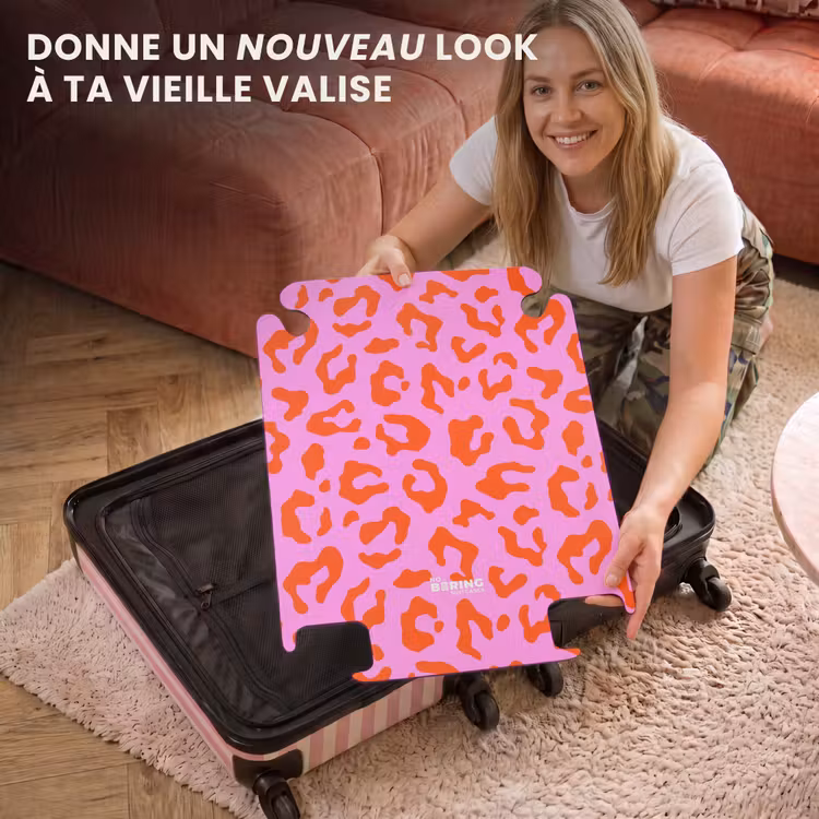 CaseSwap™ - Impression de panthère en rouge sur fond rose — 3