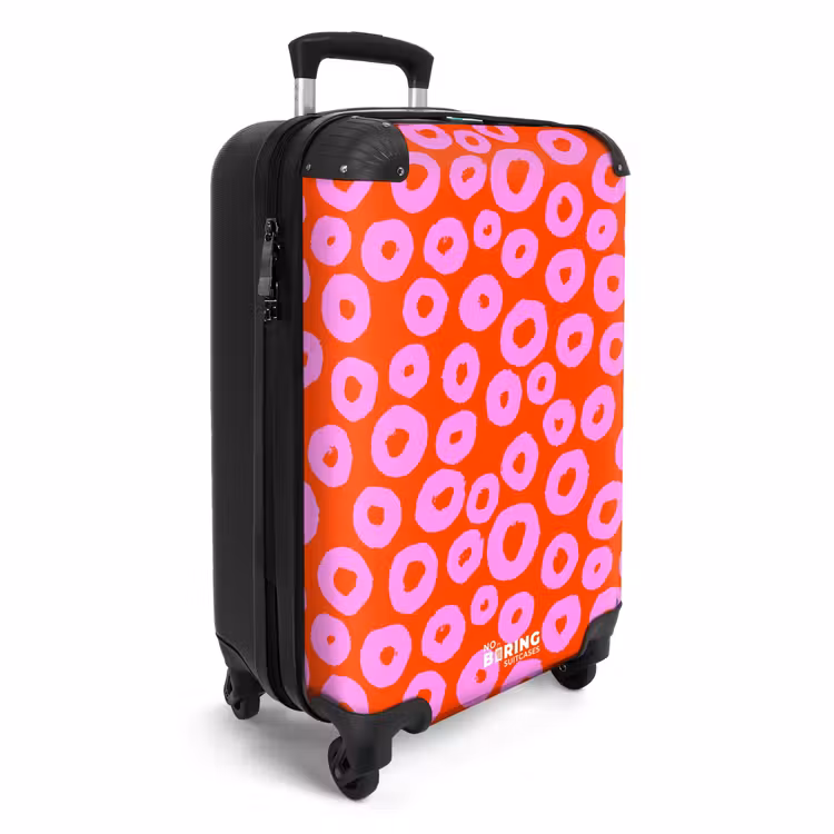 CaseSwap - Motif de cercle rose avec cœur sur fond rouge — 2