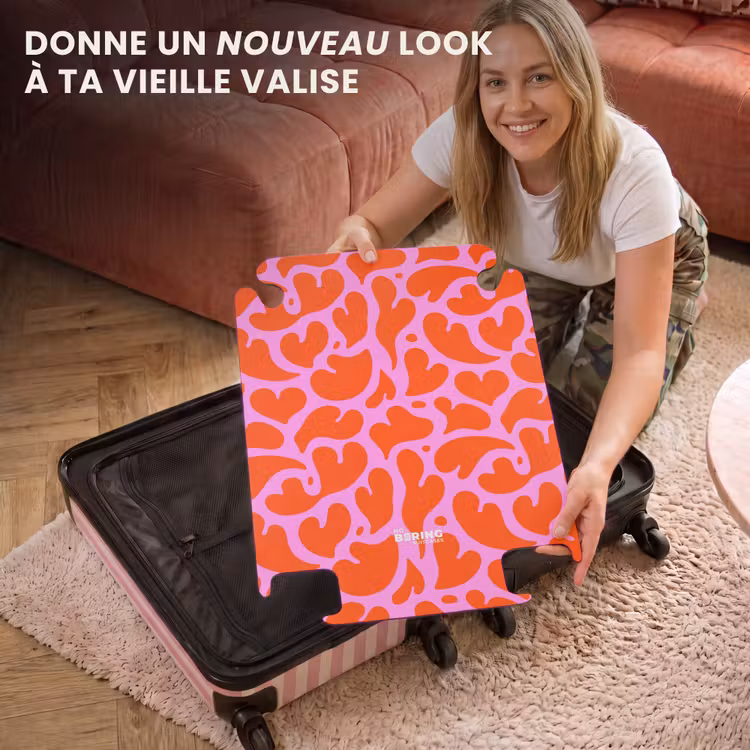 CaseSwap™ - Motif de cœur organique en rouge sur fond rose — 3
