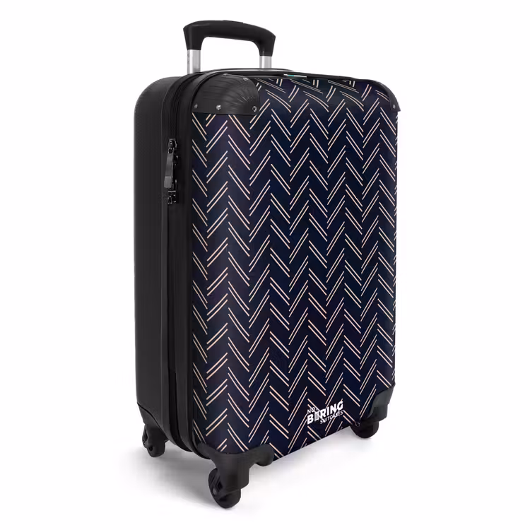 CaseSwap™ - Texture à chevrons avec lignes rose clair sur bleu foncé — 2