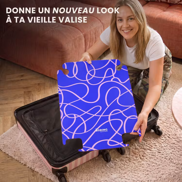 CaseSwap™ - Lignes roses sur bleu cobalt — 3