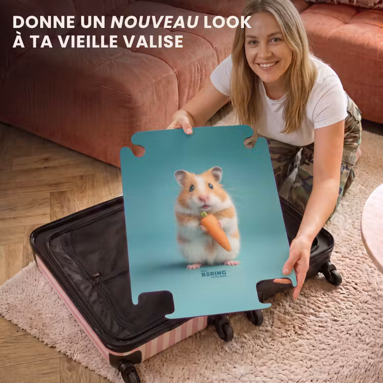 CaseSwap™ - Hamster avec une carotte sur fond bleu — 3